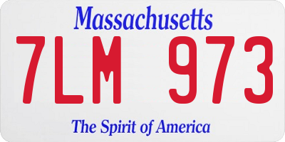 MA license plate 7LM973
