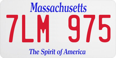 MA license plate 7LM975