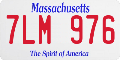 MA license plate 7LM976