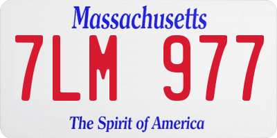 MA license plate 7LM977