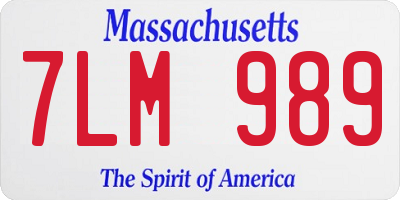 MA license plate 7LM989
