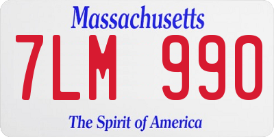 MA license plate 7LM990