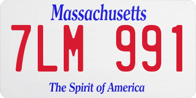 MA license plate 7LM991