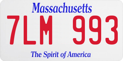 MA license plate 7LM993