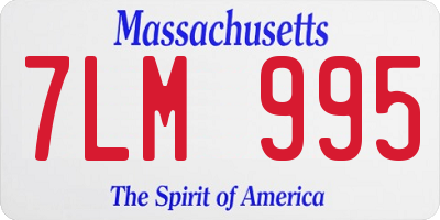 MA license plate 7LM995