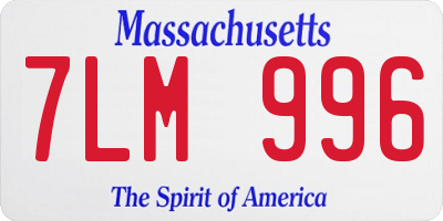 MA license plate 7LM996