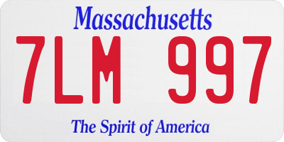 MA license plate 7LM997
