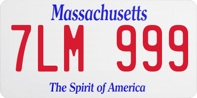 MA license plate 7LM999