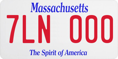 MA license plate 7LN000