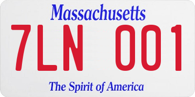 MA license plate 7LN001