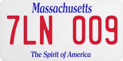 MA license plate 7LN009