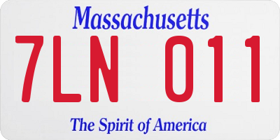 MA license plate 7LN011