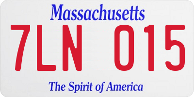 MA license plate 7LN015