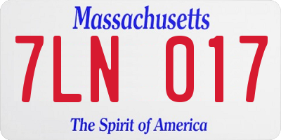MA license plate 7LN017