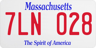 MA license plate 7LN028