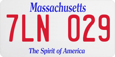 MA license plate 7LN029