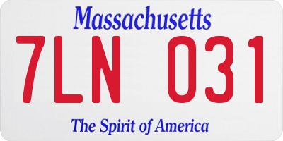MA license plate 7LN031