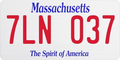MA license plate 7LN037