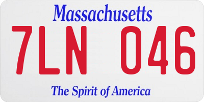 MA license plate 7LN046