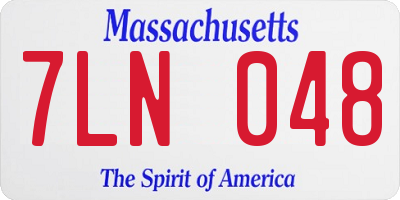 MA license plate 7LN048