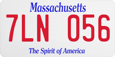 MA license plate 7LN056
