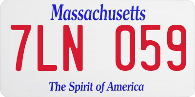 MA license plate 7LN059