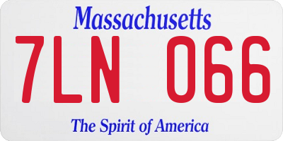 MA license plate 7LN066