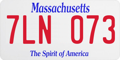 MA license plate 7LN073