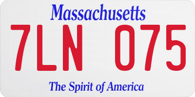 MA license plate 7LN075