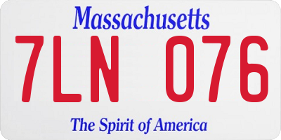 MA license plate 7LN076