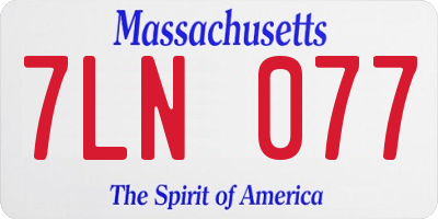 MA license plate 7LN077