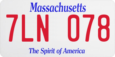 MA license plate 7LN078