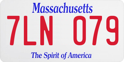 MA license plate 7LN079