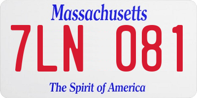 MA license plate 7LN081