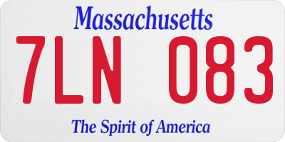 MA license plate 7LN083