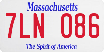 MA license plate 7LN086