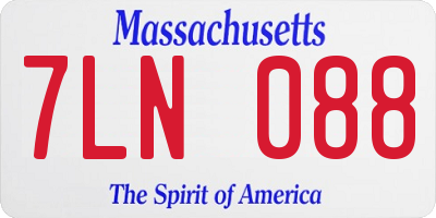 MA license plate 7LN088