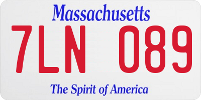 MA license plate 7LN089