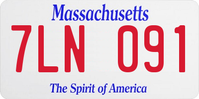 MA license plate 7LN091