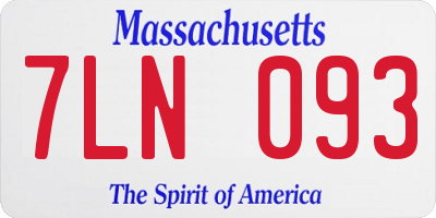 MA license plate 7LN093