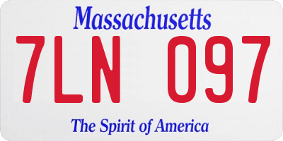 MA license plate 7LN097