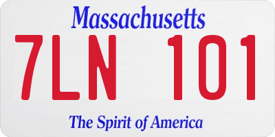MA license plate 7LN101
