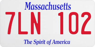 MA license plate 7LN102