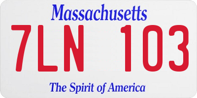 MA license plate 7LN103