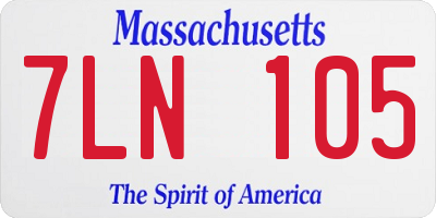 MA license plate 7LN105