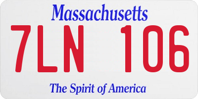 MA license plate 7LN106