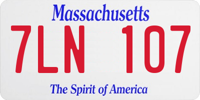 MA license plate 7LN107