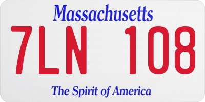MA license plate 7LN108