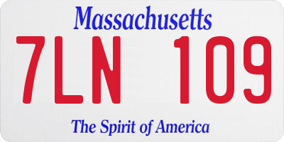 MA license plate 7LN109