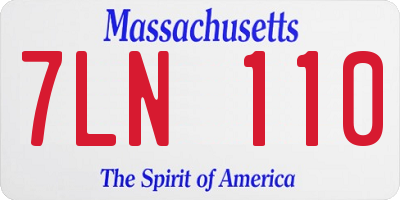 MA license plate 7LN110
